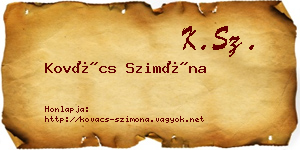 Kovács Szimóna névjegykártya